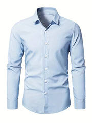 Men's Classic Long Sleeve Shirt Button Up Semi-Formal Casual Business Wear
