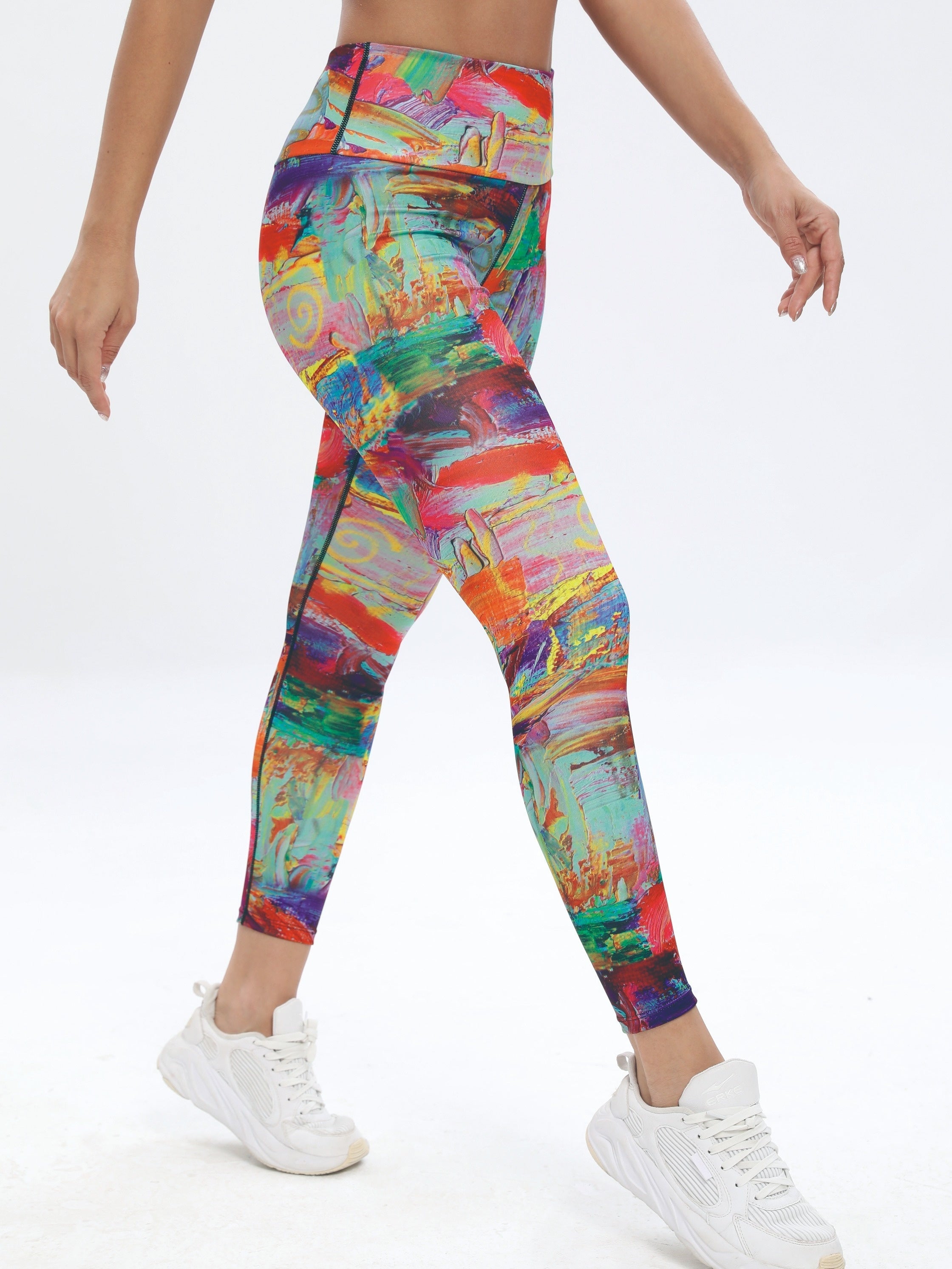Print Casual Yoga Pants High Waist Stretchy Slimming Yoga Leggings