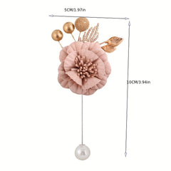 Bridal Flower Faux Pearl Beaded Wristband Rhinestone Jewelry