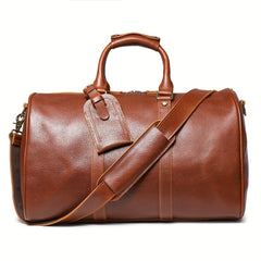 Vintage Cowhide Leather Handbag for Short Trips
