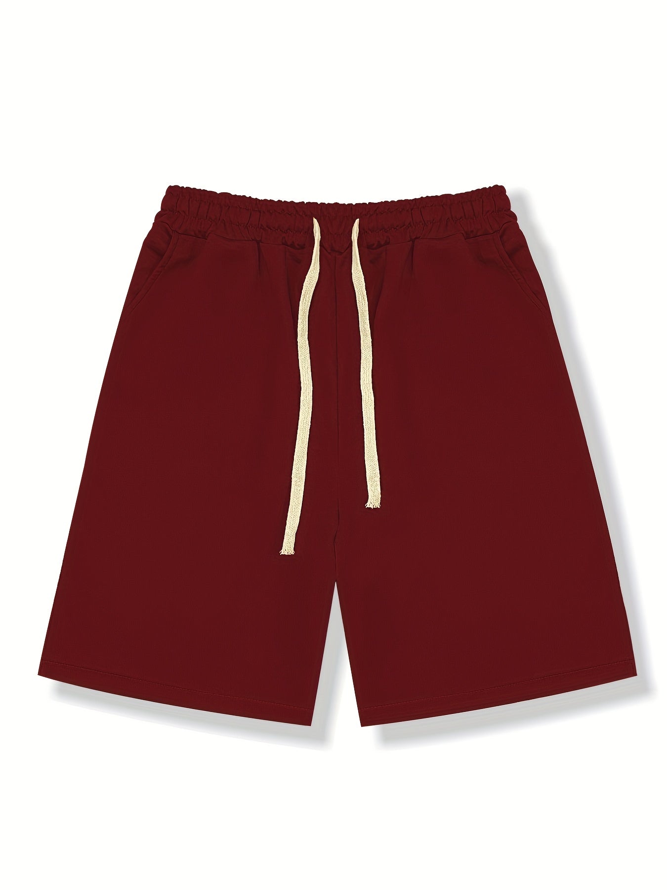 Solid Casual Stretch Graphic Drawstring Men's Shorts