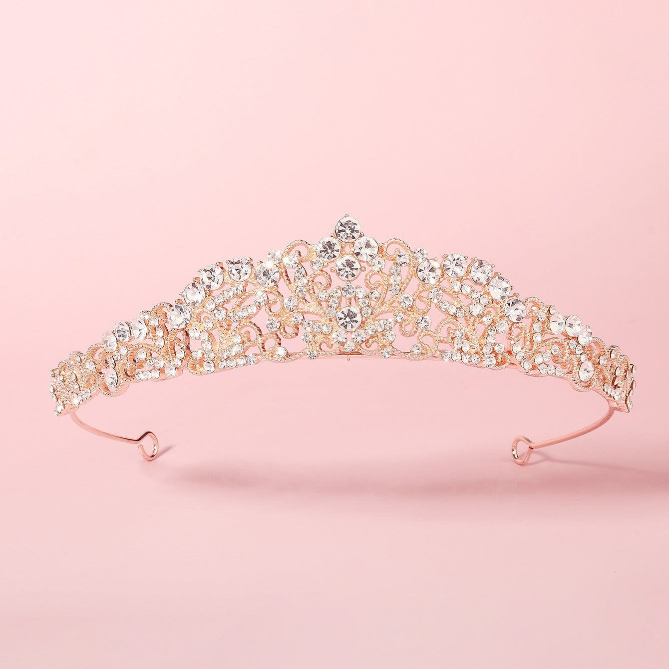 Rose Golden Rhinestone Bridal Tiara Crown Princess Tiaras And Crowns
