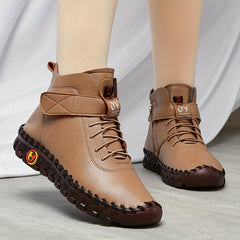 Women's High Top Sneaker Boots Fleece Lined Zipper & Lace Up Shoes