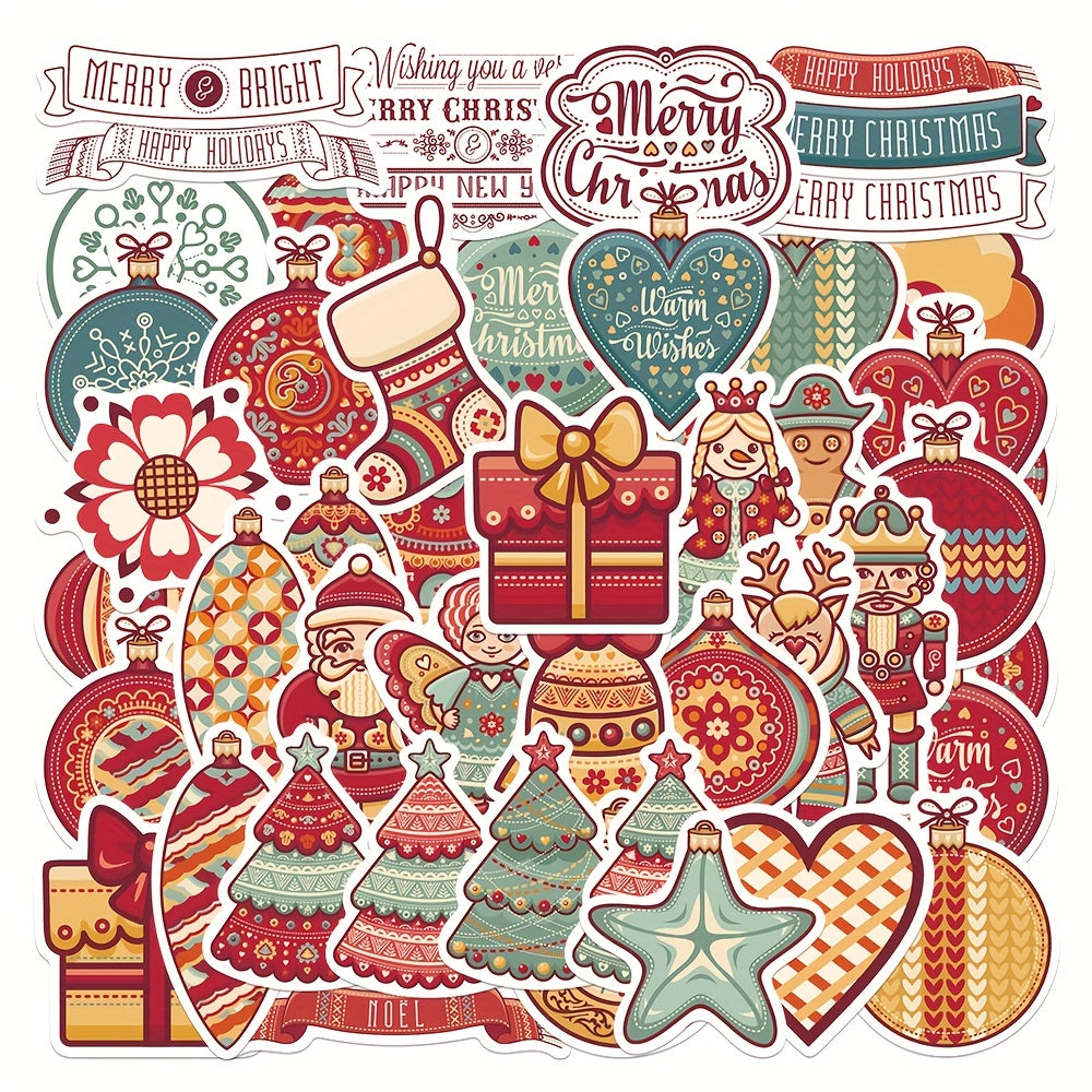 72pcs Cartoon Christmas Stickers Laptop Journal Mobile Phone Case Waterproof
