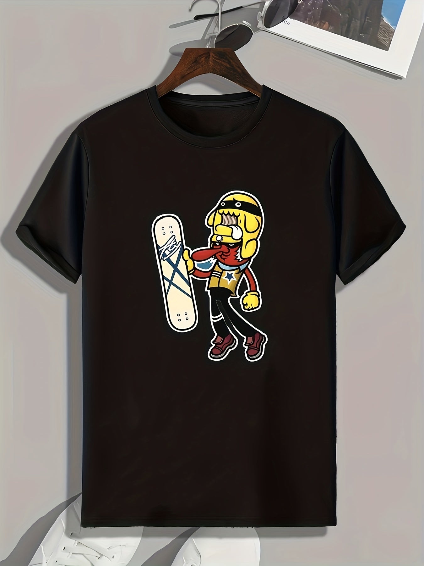 Skateboard Print Men's Graphic T-shirt for Summer