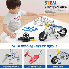139pcs 5 in 1 Motorcycle Model Building Blocks Toy