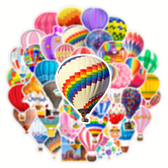 50pcs Rainbow Hot Air Balloon Stickers for Laptop Helmet Desktop