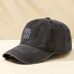DOG MOM Baseball Cap Washed Distressed Dad Hat Casual Sports Sun Hats