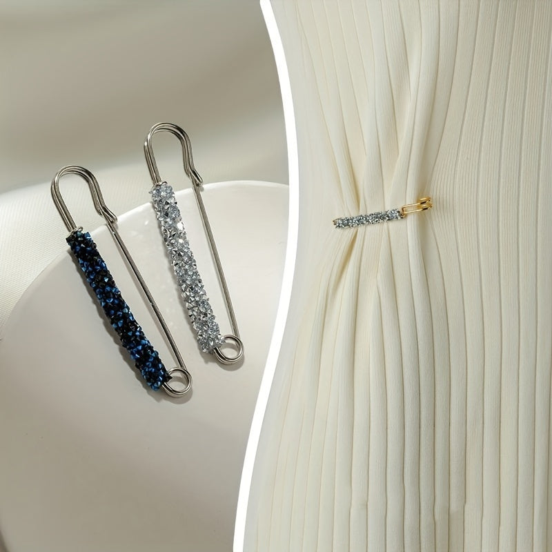 3pcs Rhinestone Brooch Safety Pin for Girls