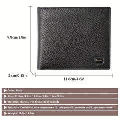 Men's RFID Anti theft Wallet Leather Short Wallet Money Clip Vintage