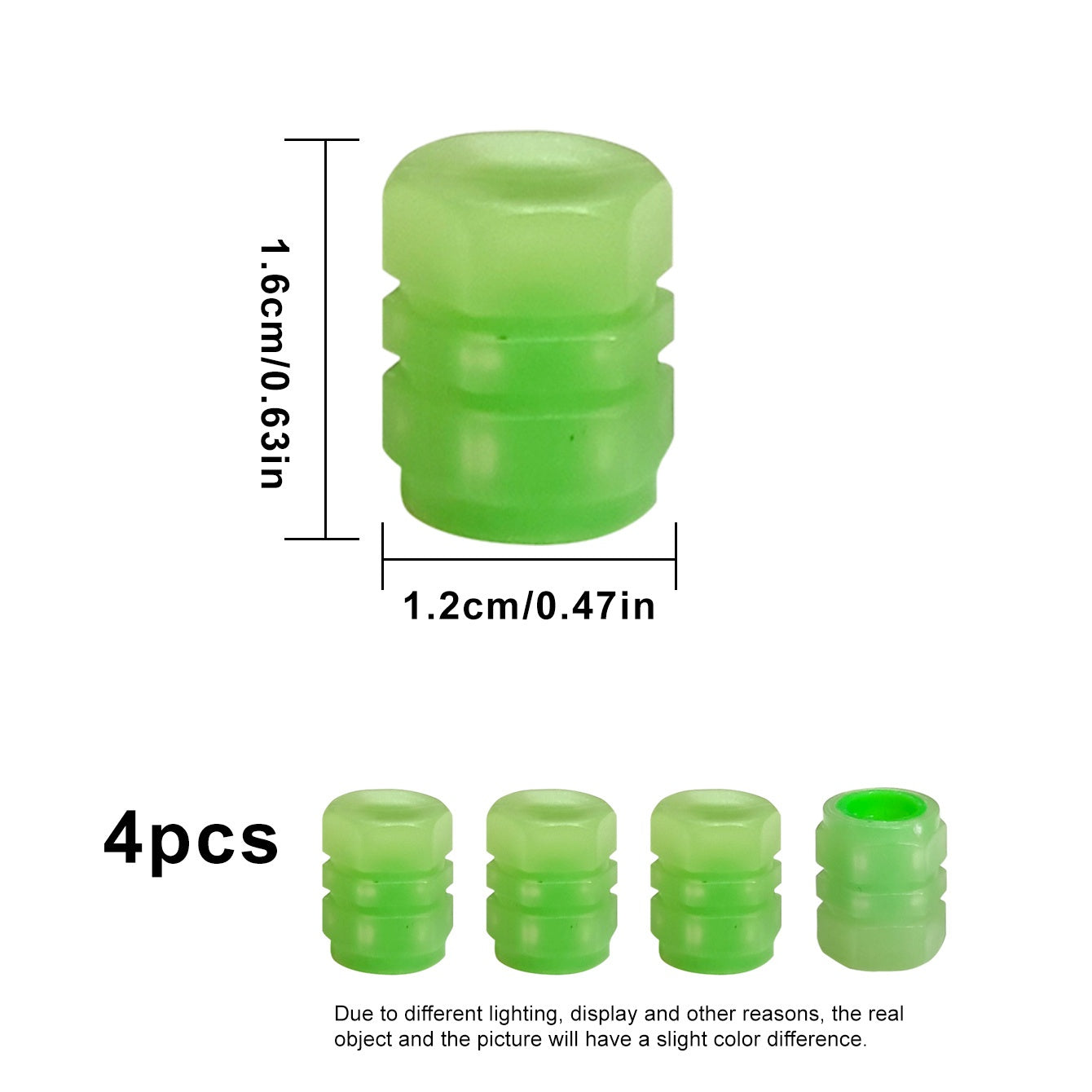 4 Packs Car Tire Luminous Valve Cap Small Valve Cap