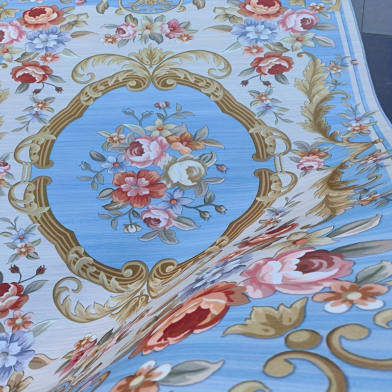 Vintage Floral Area Rug Soft and Non Slip Polyester Mat