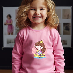 OERYUI Princess Print Crew Neck Pullover Top Kids Clothes Spring