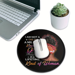 Girl Pattern Mouse Pad Round Mouse Mat Non Slip Rubber Base Mousepad