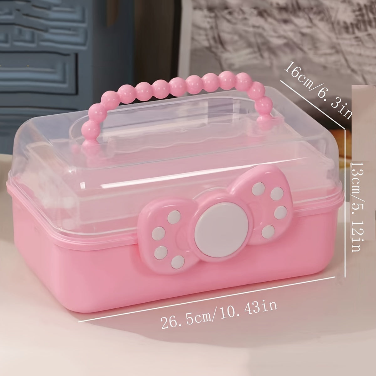 1pc Three-layer Portable Storage Box Foldable Large Hardware Tool Box