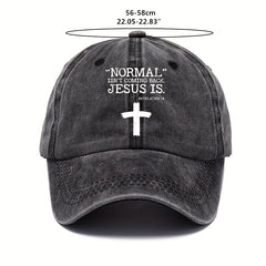 Cross Print Vintage Baseball Cap Sunscreen Sports Hat Washed Distressed Dad Hat