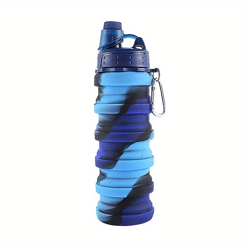 Collapsible Water Bottle Carabiner Leak Proof BPA Silicone Travel Camping Hiking