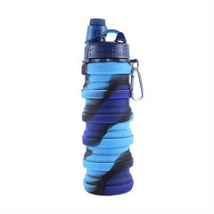 Collapsible Water Bottle Carabiner Leak Proof BPA Silicone Travel Camping Hiking