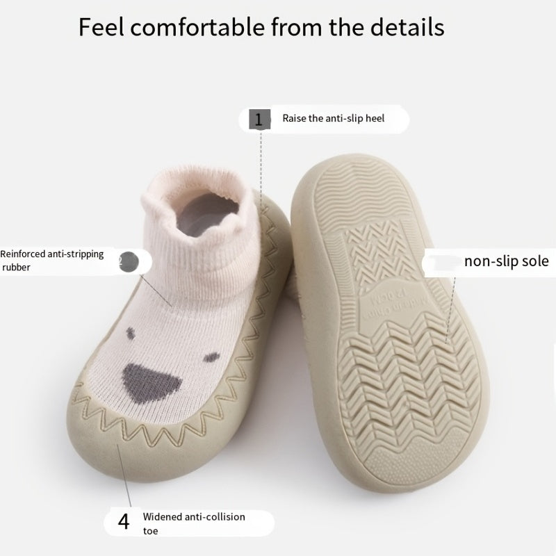 Cute Animal Print Slip On Sock Shoes for Baby Girls