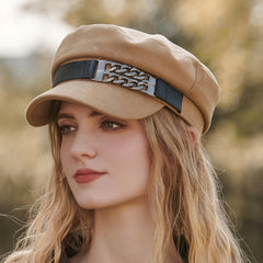 Brown Women's Beret Baseball Cap Newsboy Caps