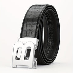 Big B Letter Automatic Buckle PU Leather Belt for Men