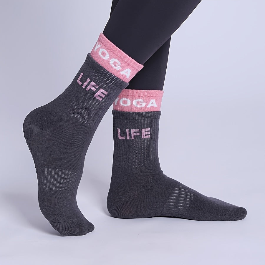 Contrast Non-slip Sporty Yoga Socks for Indoor & Outdoor