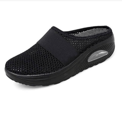 Women's Mesh Flat Shoes Slip On Breathable Casual Half Slippers