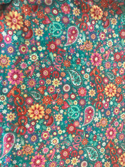 Boho Tank Top Women's Plus Paisley Print Round Neck Medium Stretch