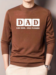 DAD Knitted Sweater Men's Crew Neck Pullover