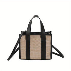 Straw Woven Tote Crossbody Bag for Travel Beach