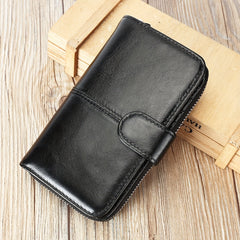 Top Layer Cowhide Vertical Women's Wallet with Card Slot