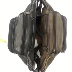 Men's Leather Waist Bag Large Capacity Crossbody Bag for Outdoor Sports