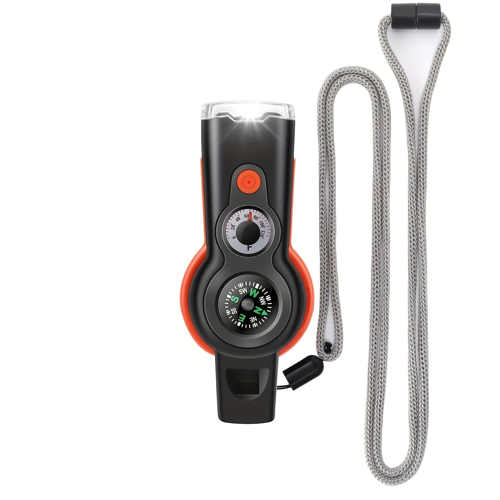 7 in 1 Outdoor Emergency Survival Whistle With Lanyard