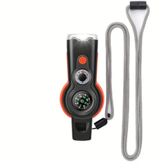 7 in 1 Outdoor Emergency Survival Whistle With Lanyard