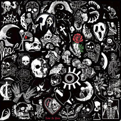 50pcs Horror and Doodle Stickers Waterproof Stickers
