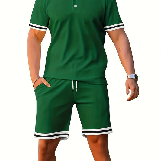 Men's Casual Suit: Short Sleeve Shirt & Breathable Shorts