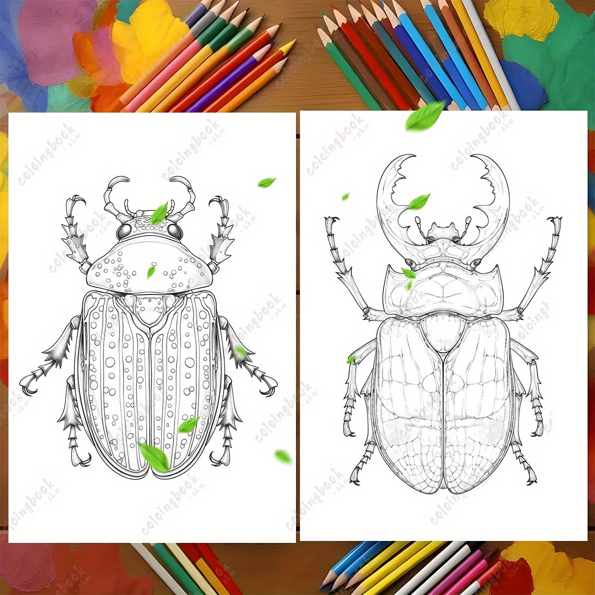 Deluxe Insect Painting Coloring Book for Adults - 22 Pages