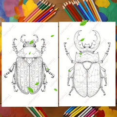 Deluxe Insect Painting Coloring Book for Adults - 22 Pages