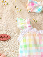Summer Baby Girl's Suspender Skirt & Hairband Infant Dress Set