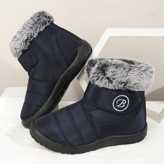 Faux Fur Lined Thermal Snow Boots Plush Slip On Winter Keep Warm Boots
