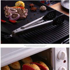 Stainless Steel Kitchen Tongs Silicone Food Clip Heat Resistant Clamp