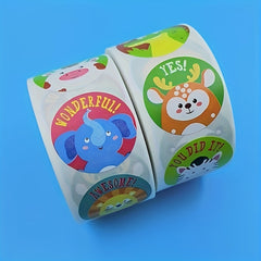 500 1-Inch Round Colored Stickers w/ 12 Patterns