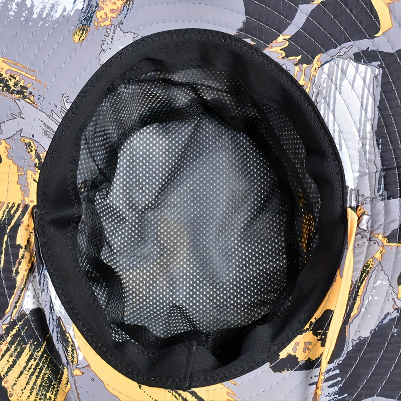 Camouflage Fishing Hat with Large Brim for Sun Protection