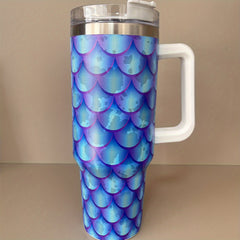 40oz Insulated Stainless Steel Tumbler with Handle and Straw Lid