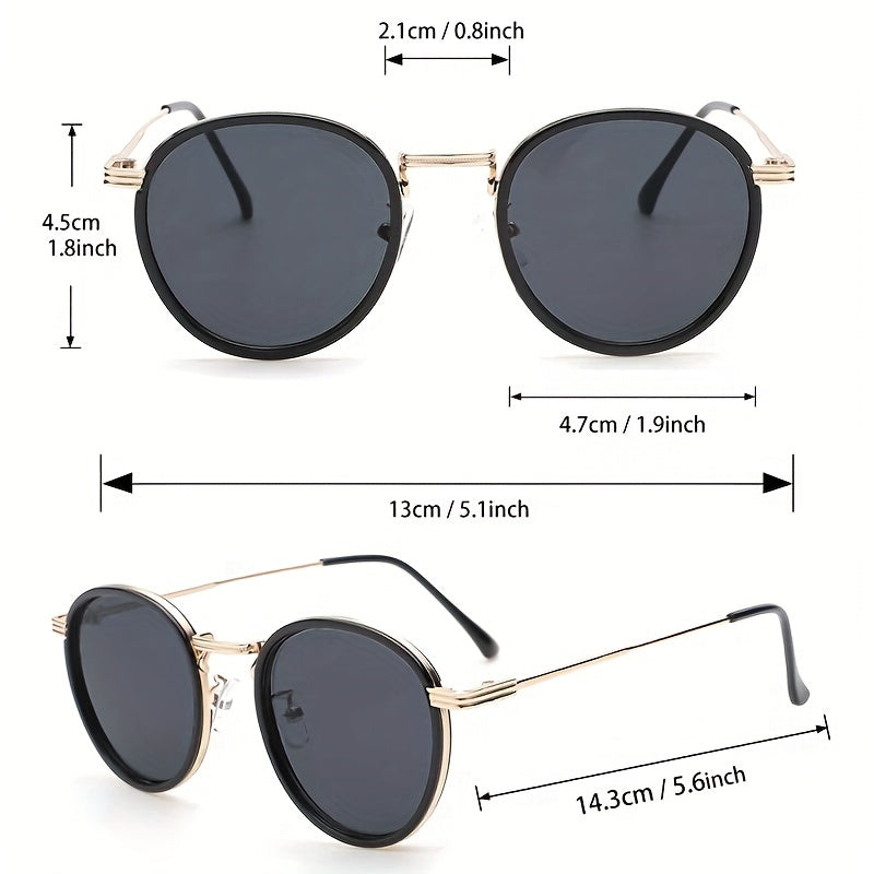 Metal Round Frame Sunglasses Vintage Cat Eye Glasses UV400