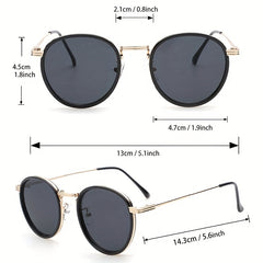 Metal Round Frame Sunglasses Vintage Cat Eye Glasses UV400