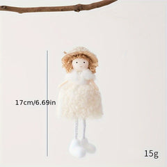Christmas Plush Angel Doll Santa Claus Snowman Reindeer Small Pendant