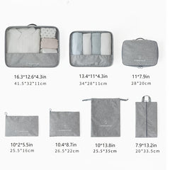 7pcs Travel Storage Bag Clothes And Shoes Luggage Sorting