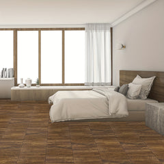 5pcs Wood Grain Adhesive Floor Tiles Stickers PVC Waterproof Peel And Stick Tile