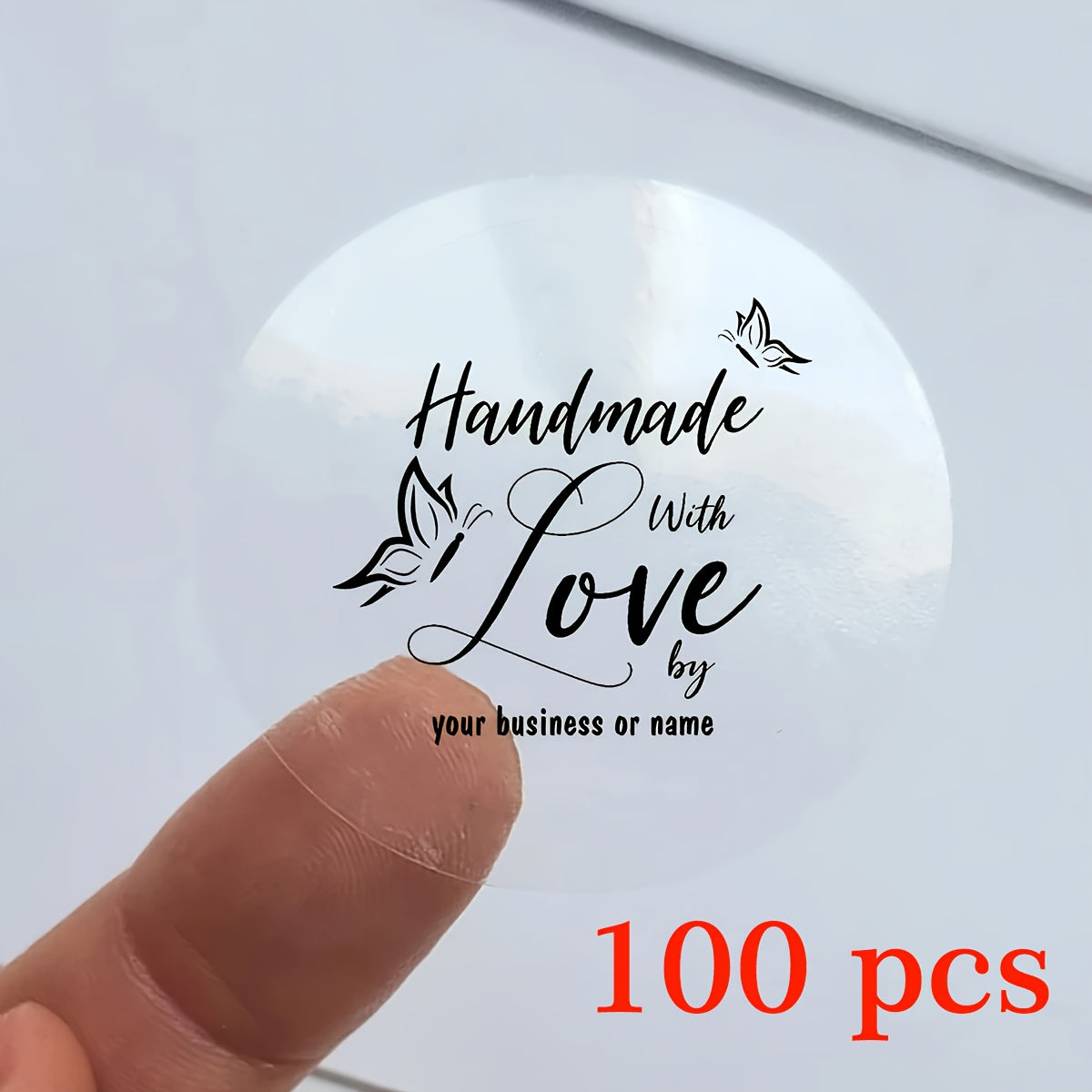 Customizable Floral Love Heart Butterfly Stickers